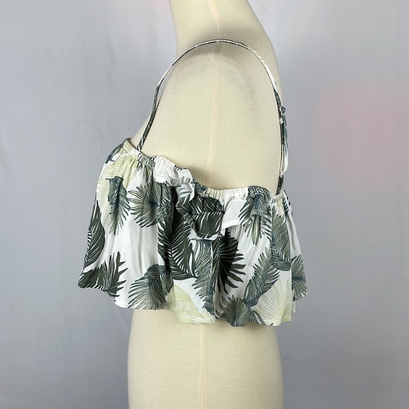 Nectar Clothing Tropical Off Shoulder Ruffle Crop Top - Size Small - Picture 3 of 11